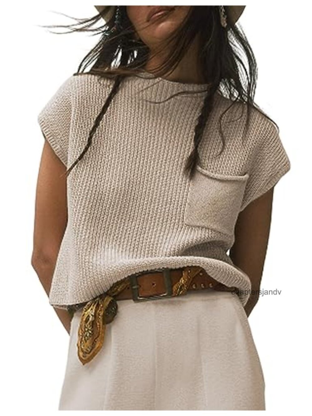Women's Sleeveless Knit Sweater Vest Mock Neck Loose Fit Casual Layering Top